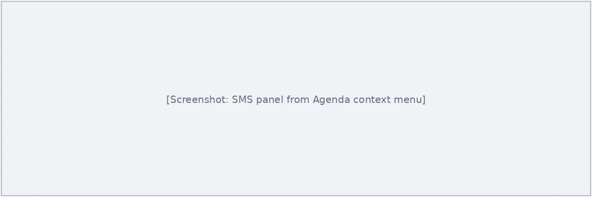 SMS panel from Agenda