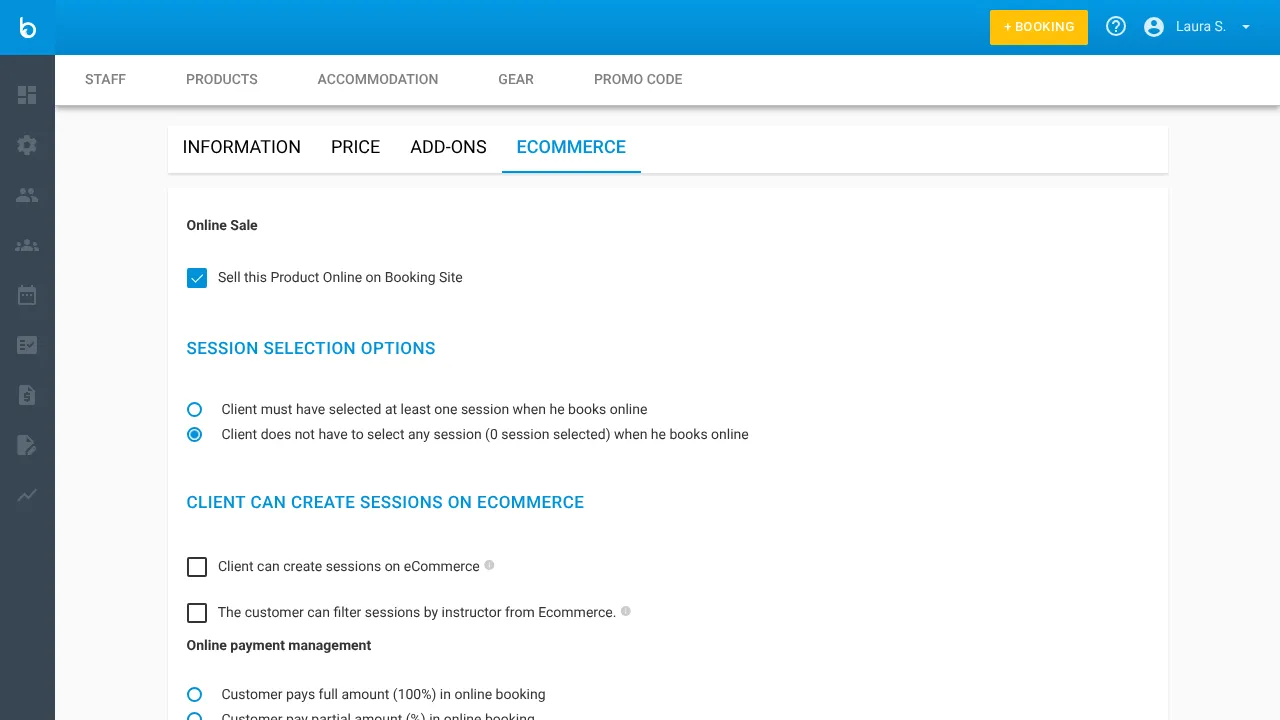 Product eCommerce tab