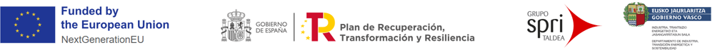 Financiado por la Unión Europea — NextGenerationEU, Plan de Recuperación, Transformación y Resiliencia, Grupo SPRI, Gobierno Vasco